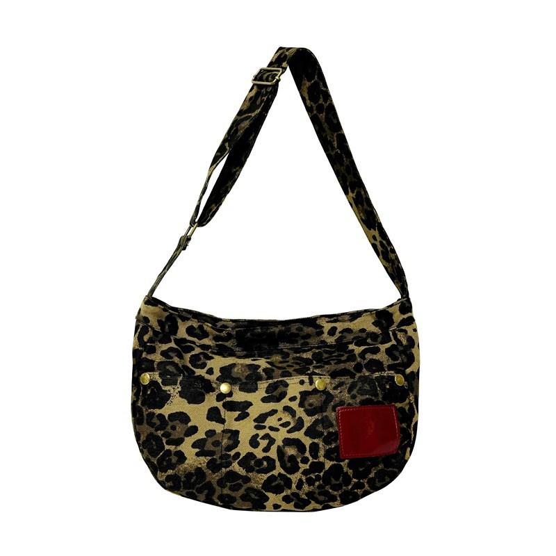 Niche Leopard Print Canvas Tote Bag Women's Bag Casual Large Capacity Fashion Handbag Korean Version Casual Shoulder Messenger Bag