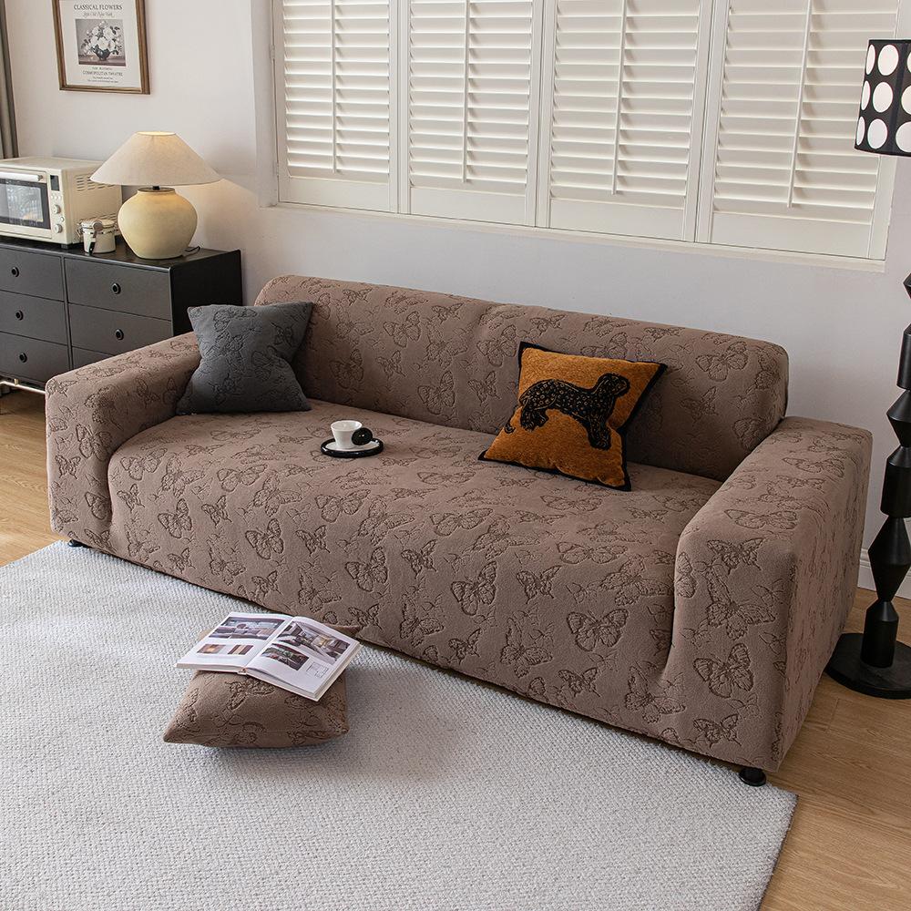 New Elastic Jacquard Velvet Sofa Cover All Purpose Set All Season Universal Cat Scratch Resistant Cover Fabric