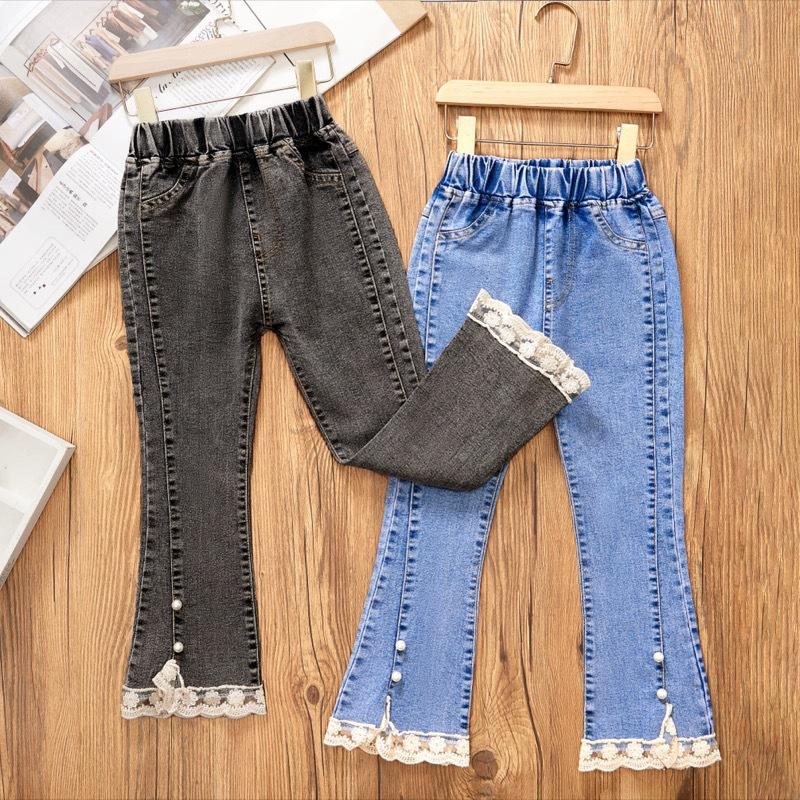 Girls' Jeans Look Slimmer In Autumn, Girls' Flared Pants, Children's Lace Outer Wear, Children's Long Pants