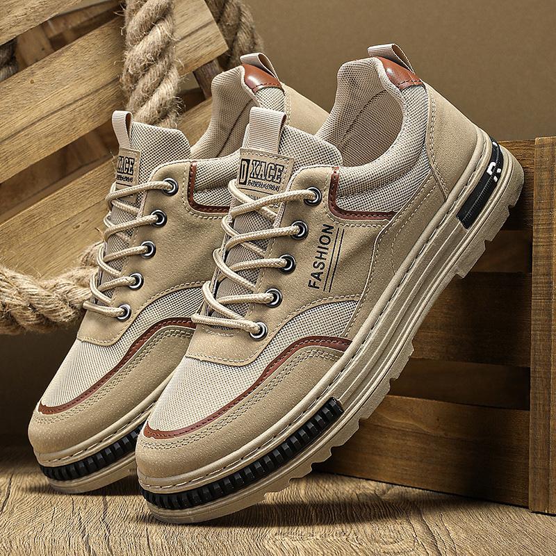 Men Casual Autumn Sneakers Thick Bottom Outdoor Platform Hiking Loafers Fashion Luxury Leather Flat Shoes 2025 Zapatillas Hombre