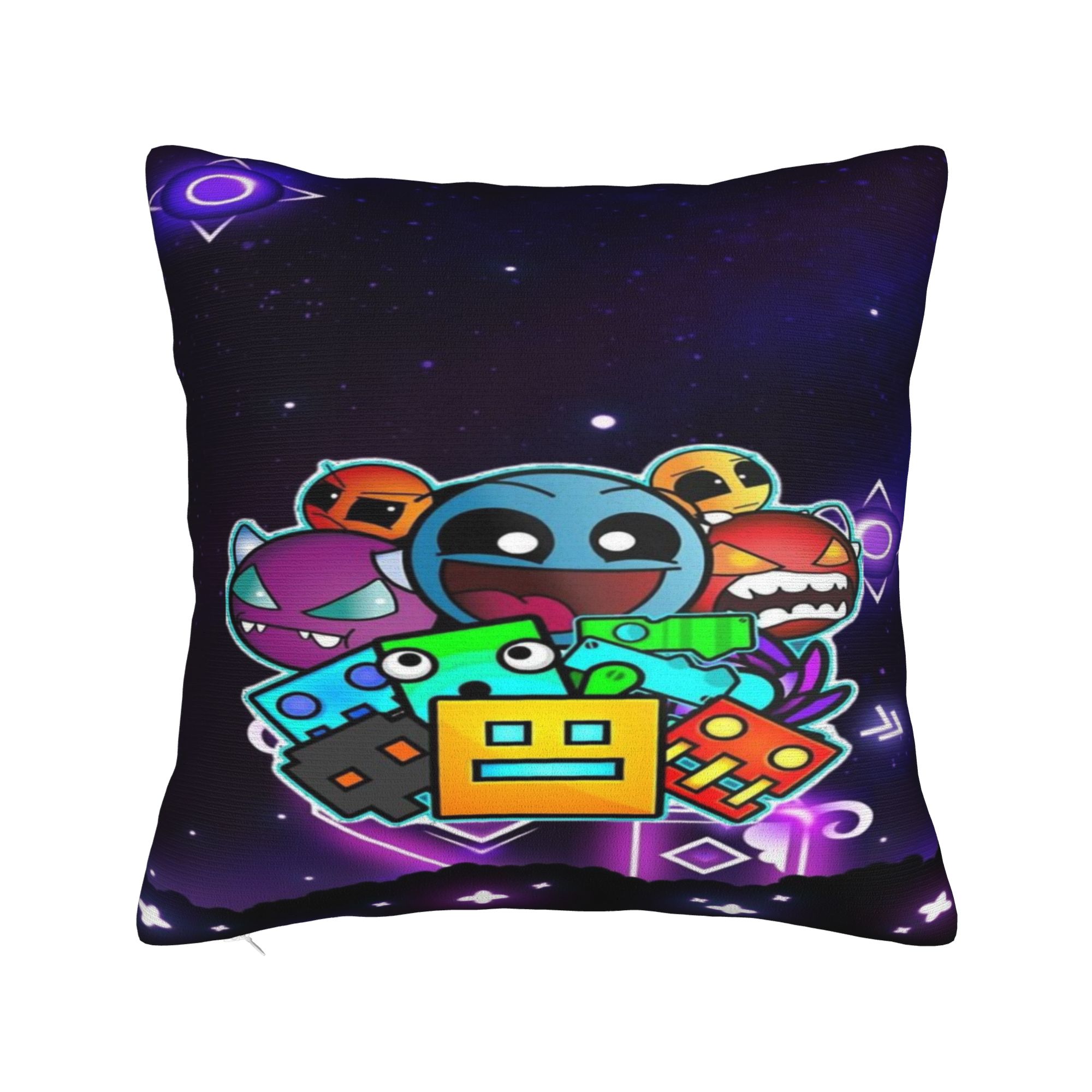 

Geometry Dash Наволочка Подушка Чехол для Подушки Декор Дома Y2K Квадратный Разные Размеры 12x12in 30X30cm