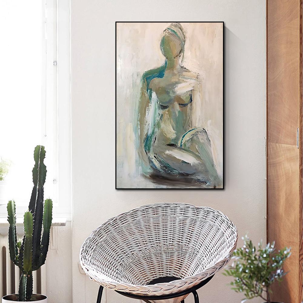 Peinture à l'huile abstraite moderne nue féminine HD affiche salon mur Art photo décoration de la maison