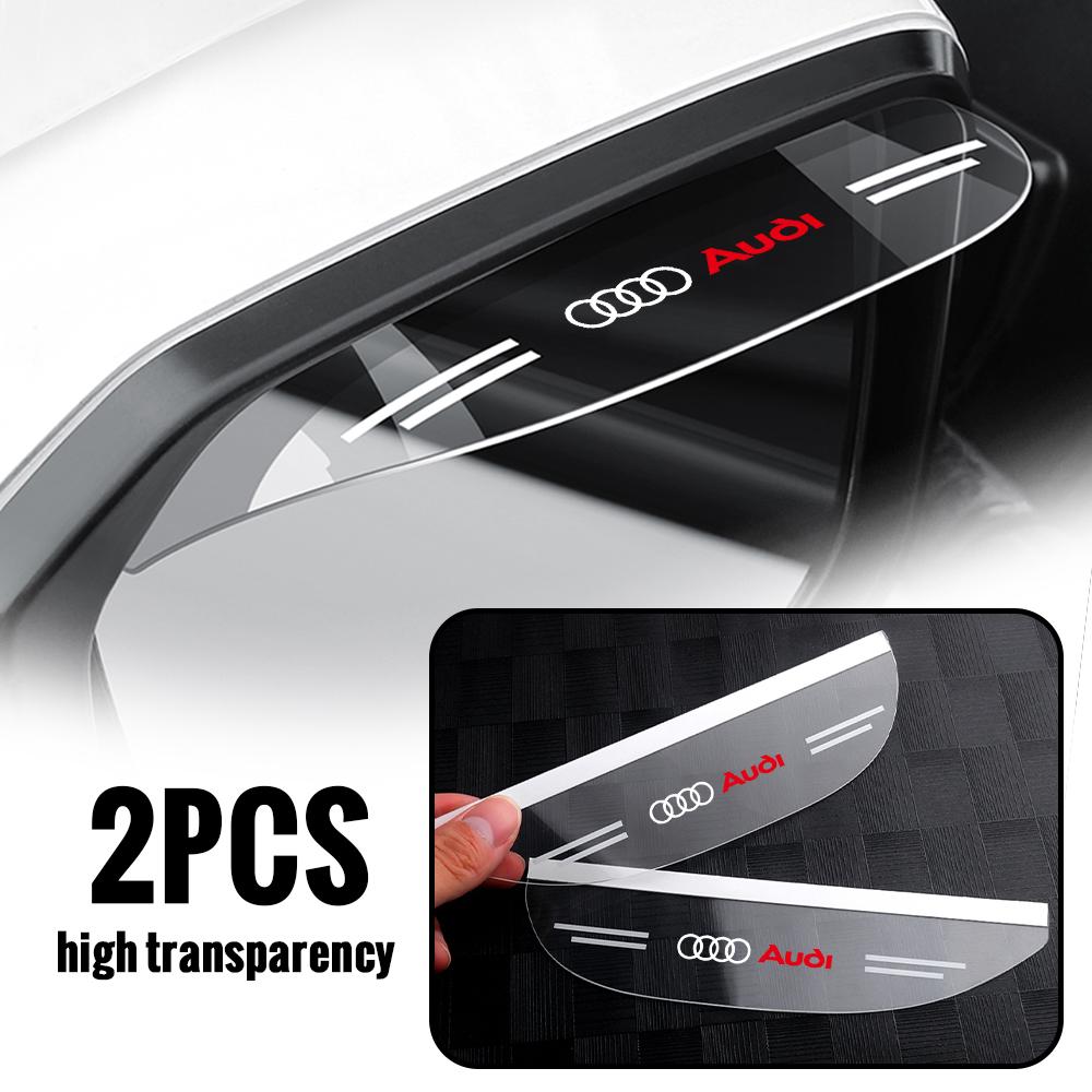 2PCS For v1 Sline TT RS Quattro A3 A4 A5 A6 Q5 Q6 S3 S Car Rearview Mirror Rainshield Protector Cover Sticker Auto Accessories