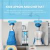 Good-8-Piece Children's Apron And Chef Hat Set, Adjustable, With 2-Pocket Kitchen Apron Apron