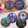 6 Piece Set of Dragonfly Art Coaster Set Non-slip Heat Resistant Perfect Choice for Home Decoration and Gifts