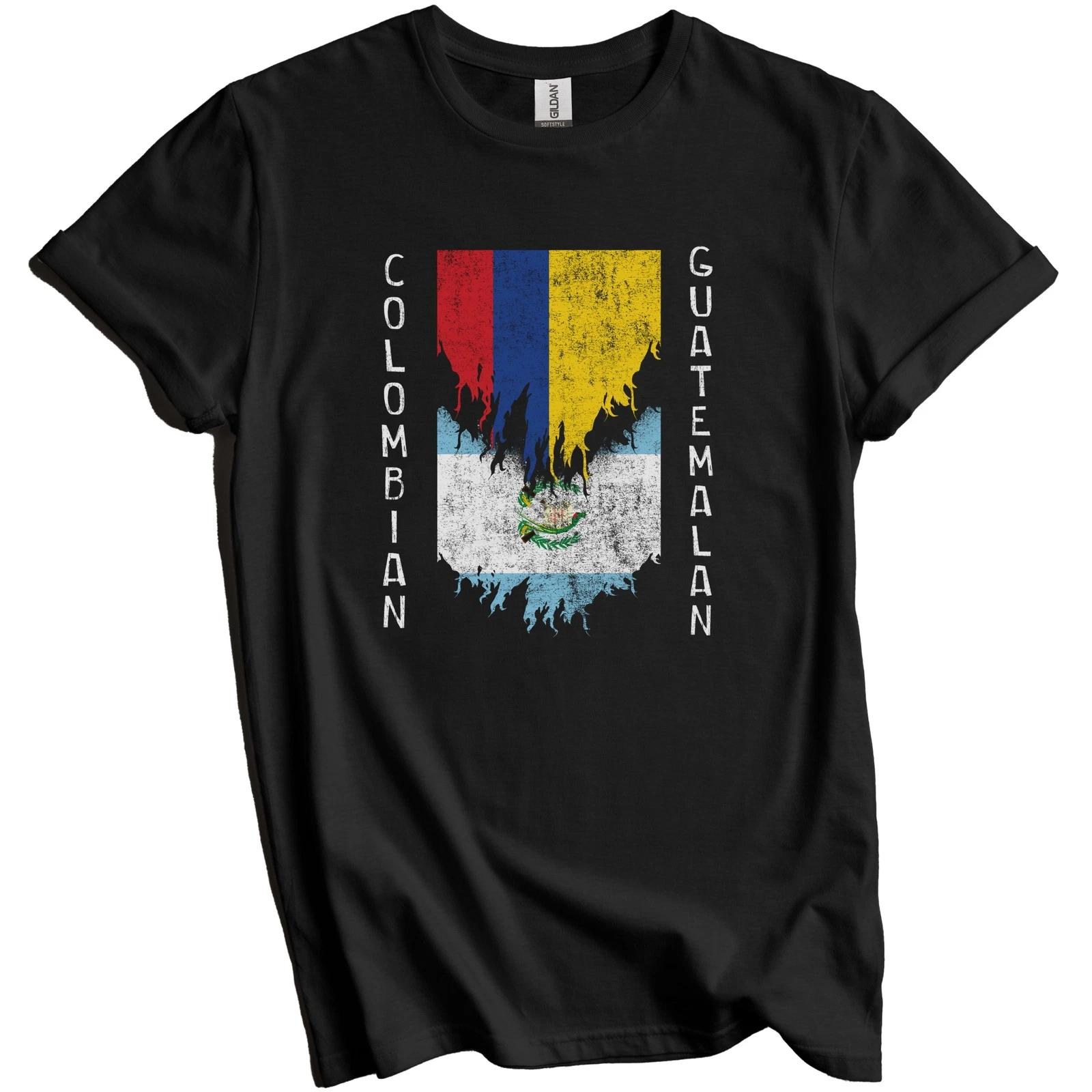 Colombian Guatemalan Flags Ripped Torn Colombia Guatemala T-Shirt 4XL