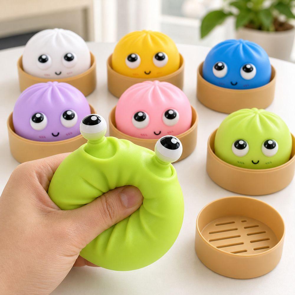 Big-eyed Cutie Steamed Stuffed Bun Squeeze Pinch Le Stress Relief Sensory Ball Home Decoration