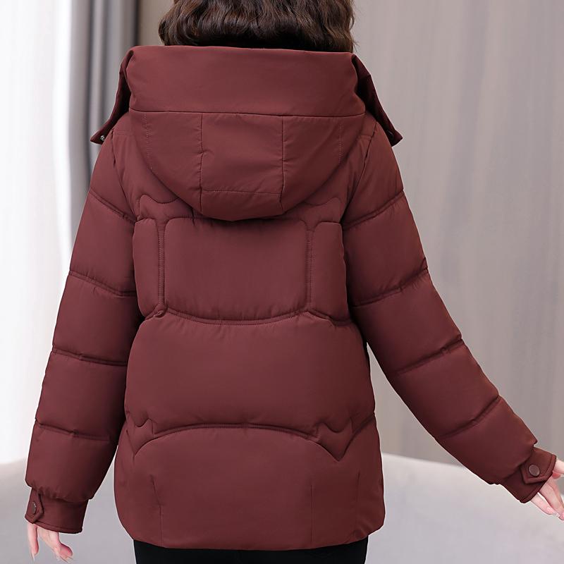 Plus Size XL-5XL Fashion Winter Woman Parkas Hooded Thick Warm Jacket Loose Middle Age Women's Coats