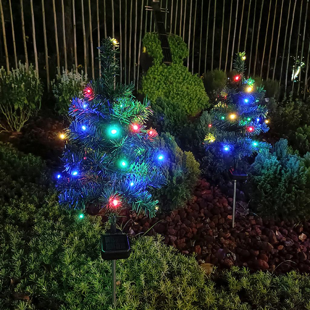 Solar-powered Christmas Tree Lights Christmas Ambient Lights LED Colorful Lights for Garden Yard
