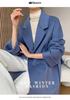 Women's Double-Sided Wool Coat: Long, Thickened, Solid Color with Belted Waist and Long Sleeves for Autumn/Winter.