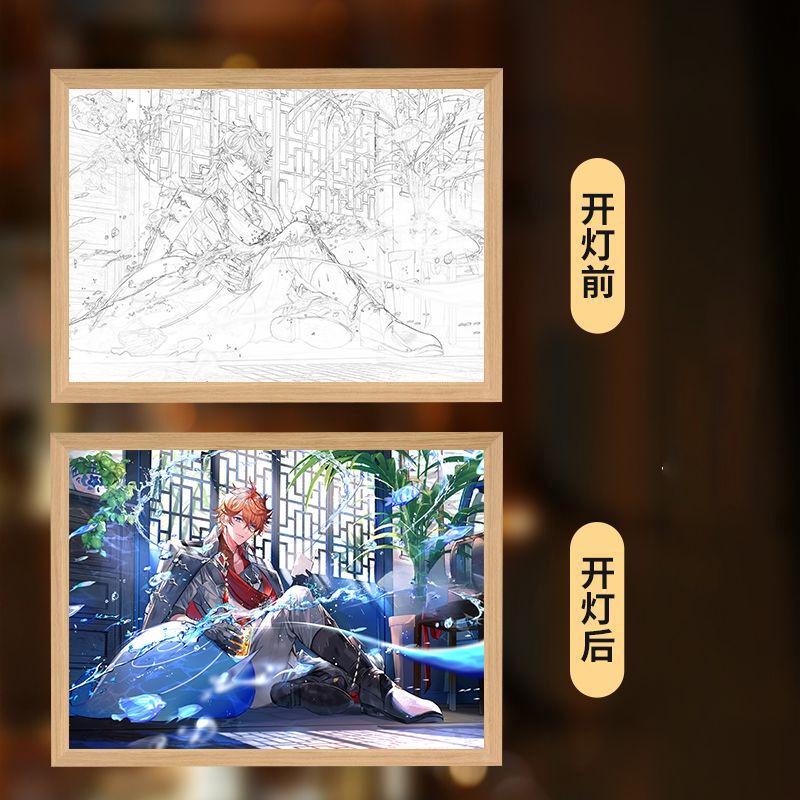 Genshin Impact Painting Lamp Tartaglia Figure Light