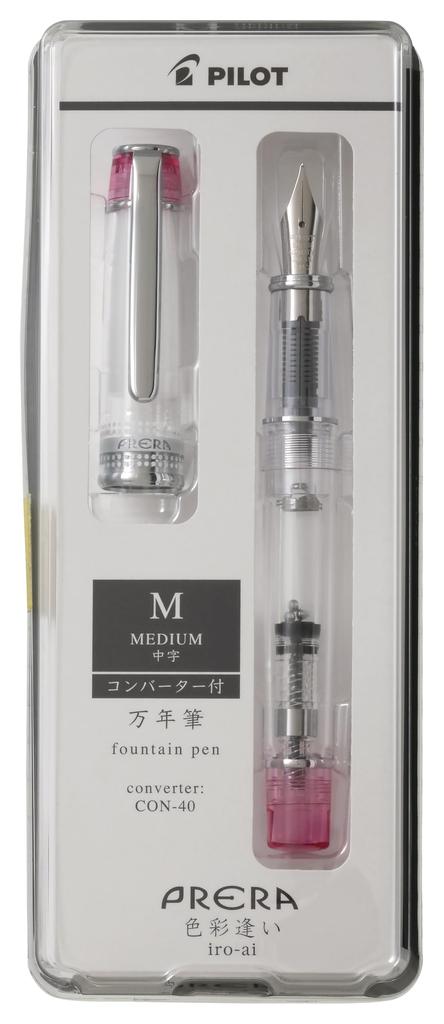 PILOT Fountain Shikisaiai Medium Transparent PFPR1TPM Pen, Prera, M, Nib, Pink,