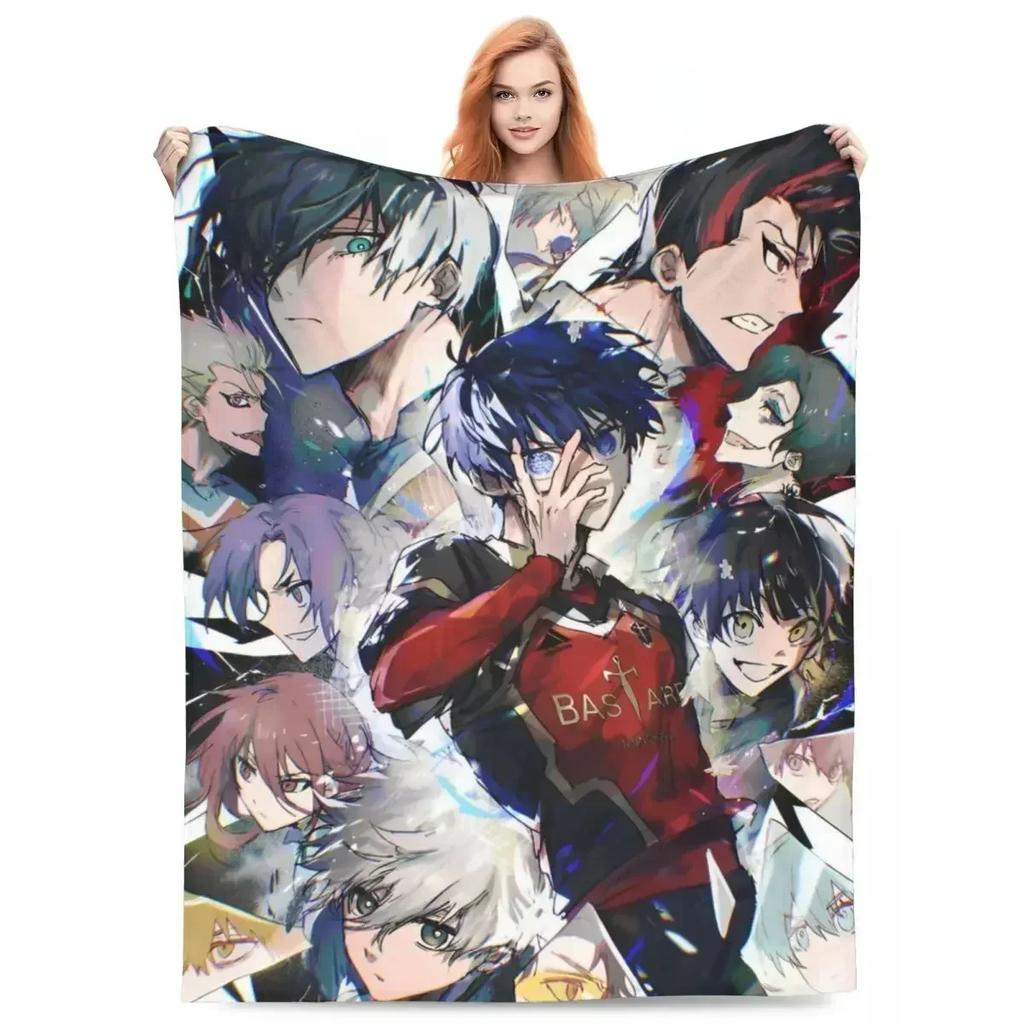 Blue Lock 2 Blankets Manga Anime Plush Novelty Breathable Throw Blanket for Home Restaurant Spring/Autumn