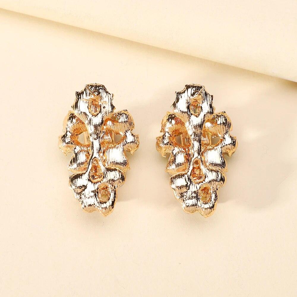 Moderne Glänzende Strass Glas Blume Decor Stud Ohrringe Für Frauen Trend Luxus Fee Hochzeit Partei Schmuck Ohr Zubehör Geschenk