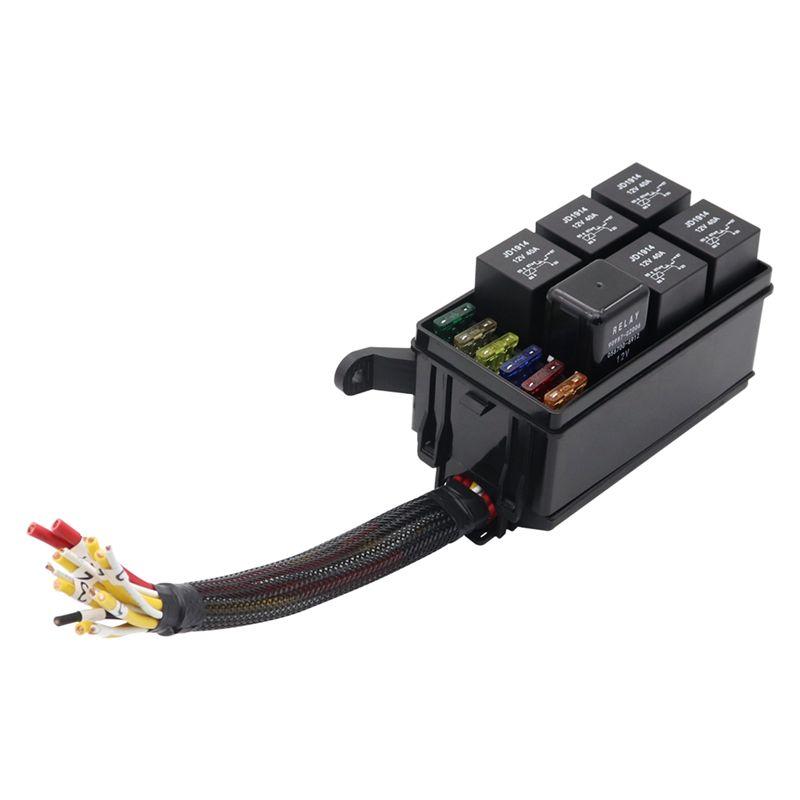 Portable 12V Relay Box 6 Slots Relay Block 6 Way Fuse Block With Relay Box And Relay Set Kit Automotive Relay Set чёрный