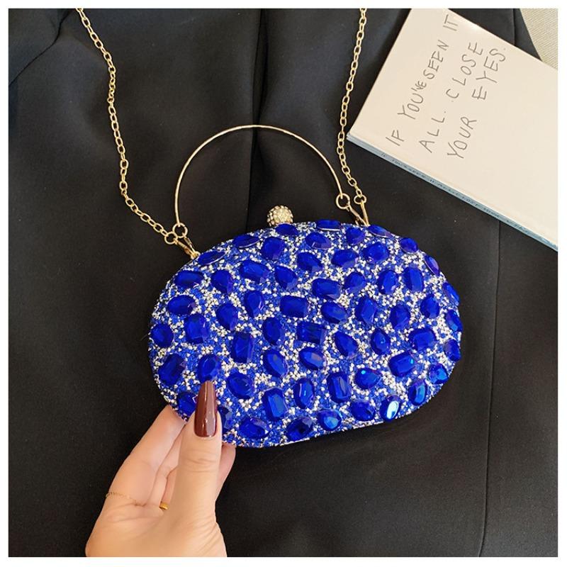 New diamond-encrusted dinner bag Fashion banquet women's clutch bag Dress small bag Full diamond shoulder messenger bag