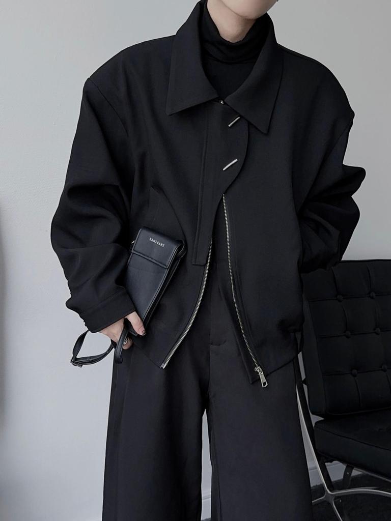 Spring & Autumn American-Style Wide Shoulder Men's Flight Jacket: Korean Simple Short Loose Casual Versatile Outerwear