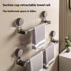 Adjustable No Drill Towel Rac Strongest Suction Cup 360 Rotate Bathroom Storage Space Saving Telescopic Rod Easy Install