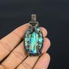 Abalone Shell 999 Copper Wire Wrapped Pendant, Handmade Gemstone Pendant Jewelry, Gifts For Wife Brand New Pendant
