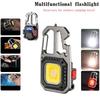 COB Keychain Work Light Portable EDC Flashlight High Lumens Camping Hiking Running Emergency Lighting Lamp With Screwdriver