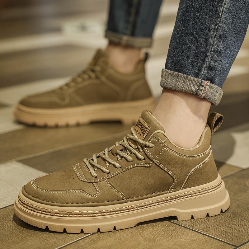 Autumn winter shoes leather British style retro Martin boots casual shoes non-slip warm high-top tooling shoes men