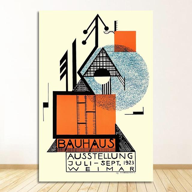 1923 Weimer Exhibition Abstract Artwork Modern Art Wall Art Canvas Painting Silk Poster Home G689 Art Decor Bauhaus Ausstellung