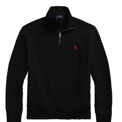 Polo Ensfarvet Langærmet Højhalset Sweatshirt Herre sweatshirt Sort MNPOKNI16821701-001