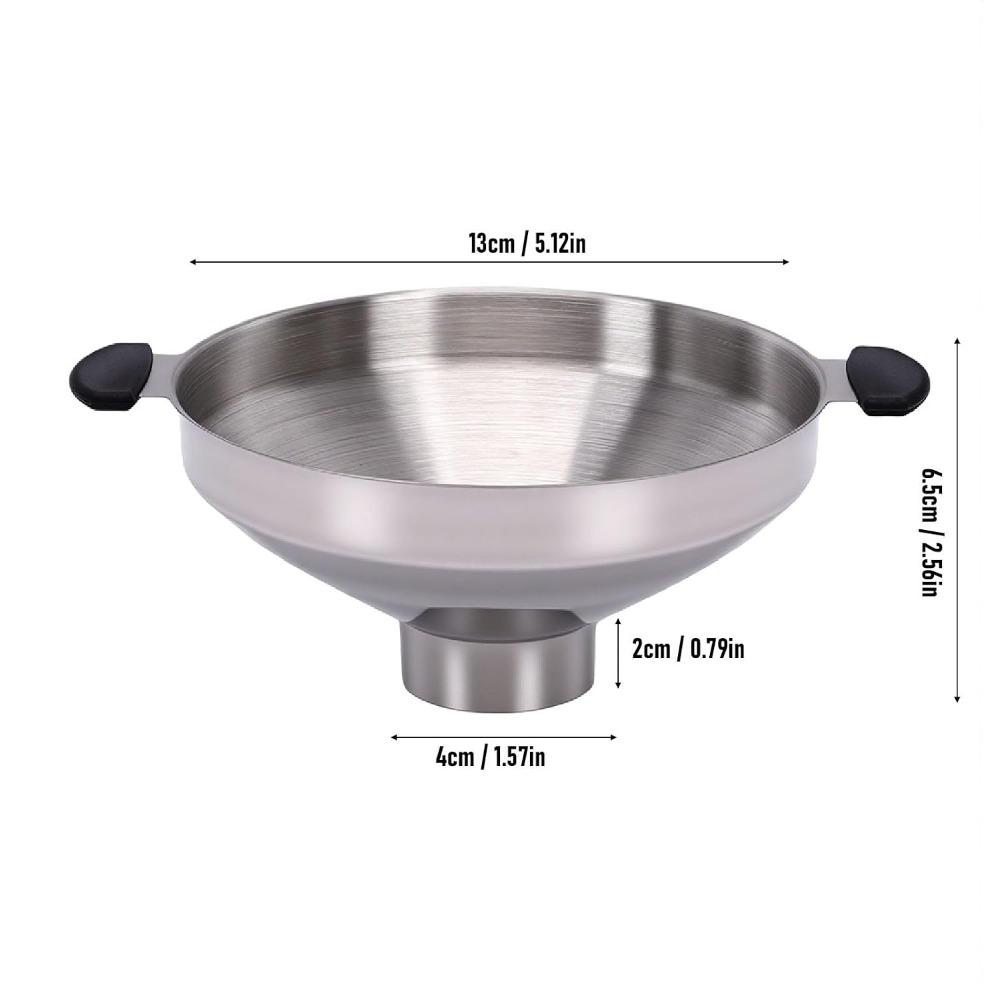 Stainless Steel Wide Mouth Funnel Dual Handles Kitchen Funnel Durable Canning Funnel  Kitchen