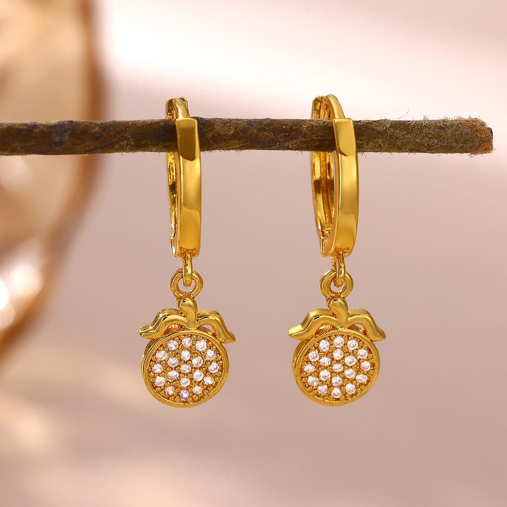 2026 Vintage Gold Color Hoop Earrings For Women Elegant CZ Heart Star Flower Pendant Hanging Ear Piercing Romantic Jewelry Gift