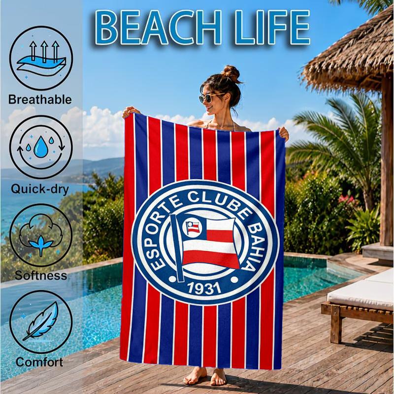 Football Club Emblem Beach Towel, Microfiber Beach Towel, Perfect For Pool, Beach, Travel, Home Decor Beach Party Fan Gifts