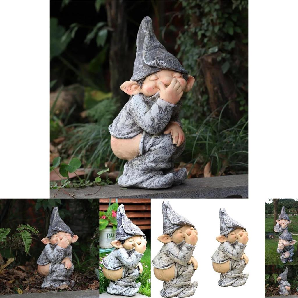 Unique Pooping Gnome Statue Garden Decor Elf Figurine Mold With Realistic And Humorous Features