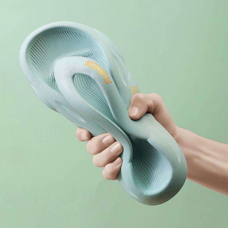 Letní páry Venkovní plážové pantofle Ležérní zesílené páry Velké jednobarevné pantofle s měkkou podrážkou