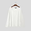 INCERUN Herren U-Boot-Ausschnitt Langarm Leicht Casual Oversized Halbtransparent Oberteile T-Shirts