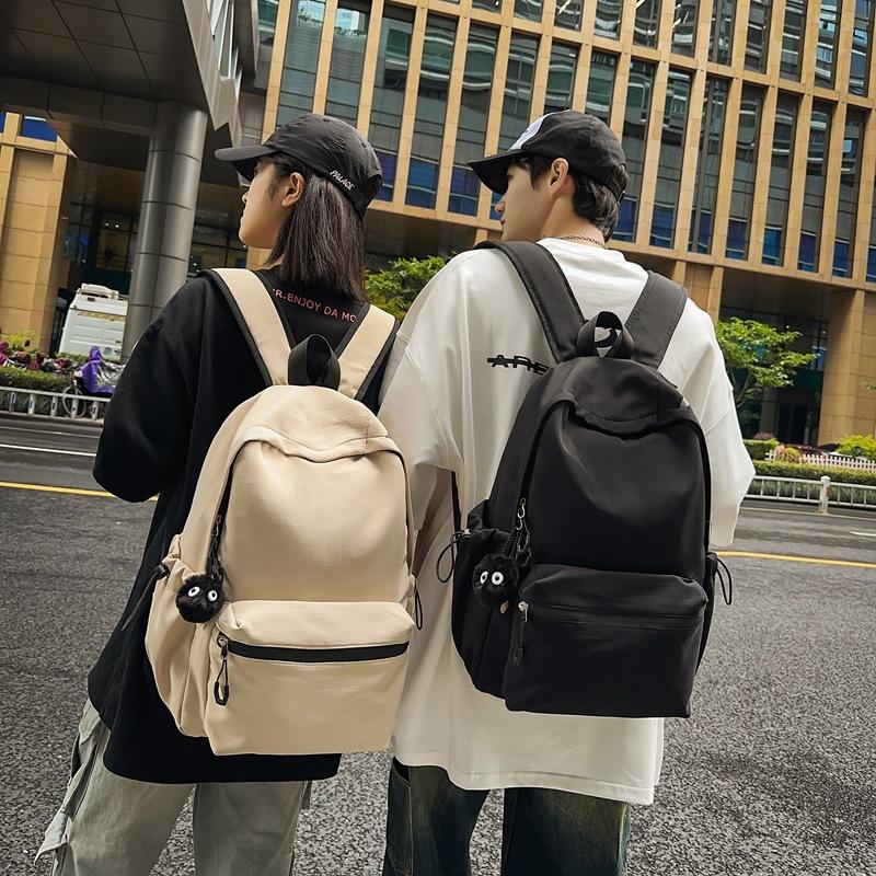 Schoolbag Japanese Ins Trendy Brand Light Solid Color Backpack Korean Version Girl Versatile Travel Small Backpack Casual Simple Schoolbag