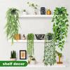 Plastic Material Hanging Vine With Basin Simulation Flower New Persian Fern Leaves  Christmas Tree