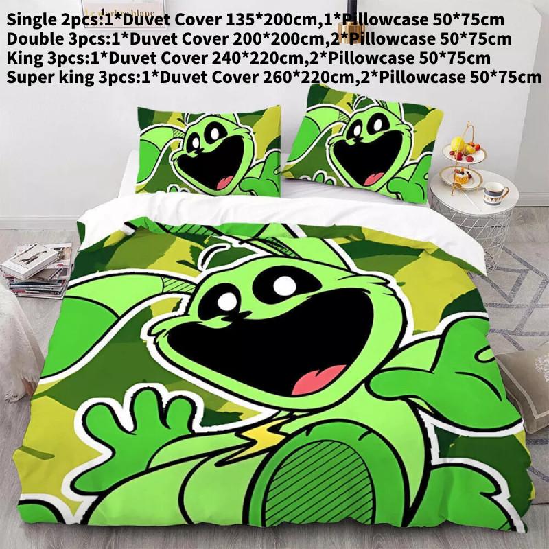 Luxurious Three Piece 3d Digital Print Bed Set Featuring Soft Microfiber Cartoon Design