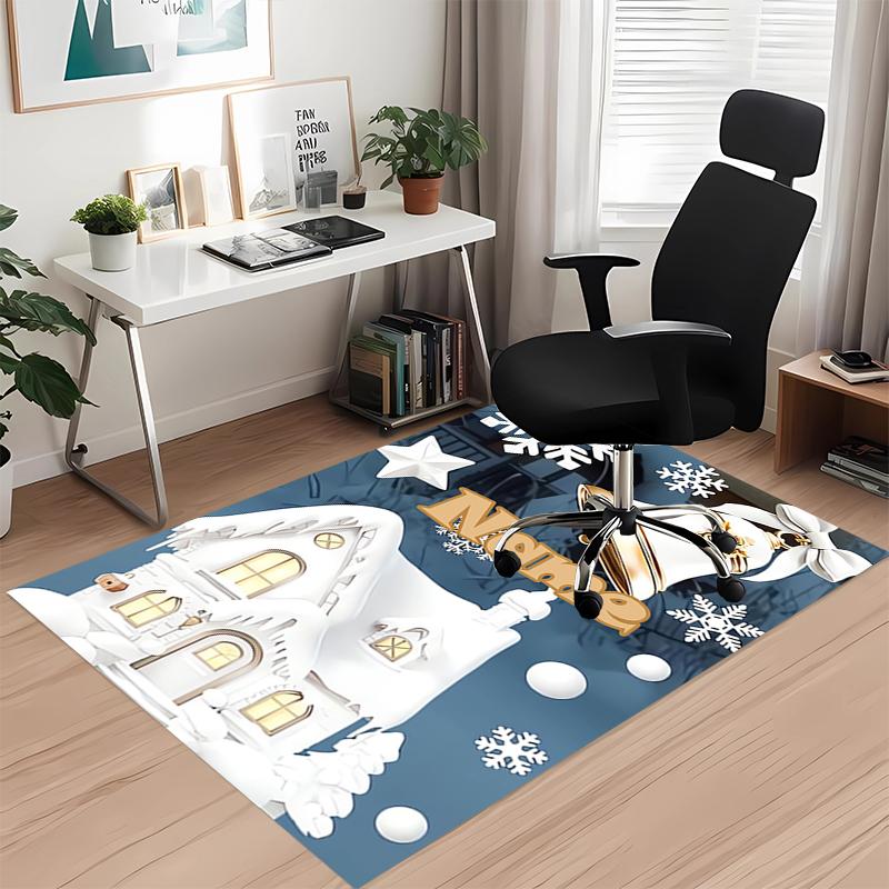 Custom Name Christmas Printed Carpet, for Office Chair Living Room Bedroom Kitchen Room Decor Gifts.