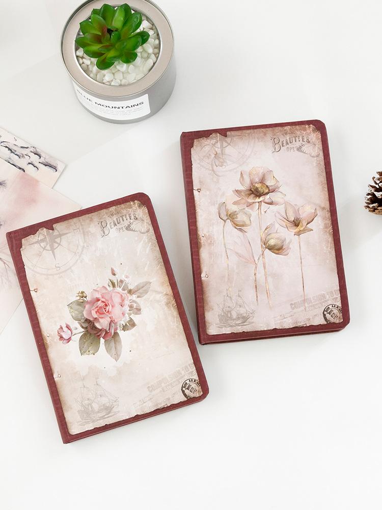 Retro Fashion Hardcover Color Inner Page Dream Falling Color Page Hard Notepad Diary Diary Notebook