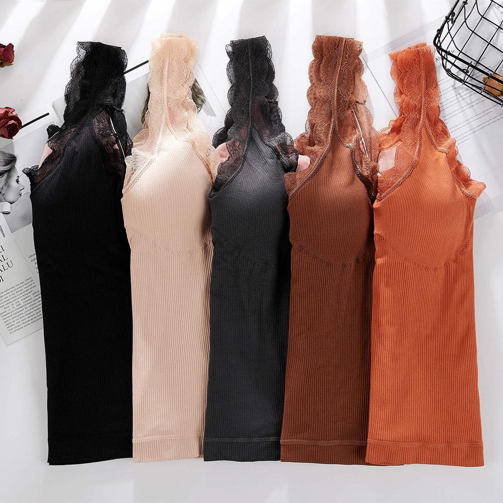 Fattened and enlarged thermal vest women's suspender underwear thickened and velvet sexy bottoming shirt women's
