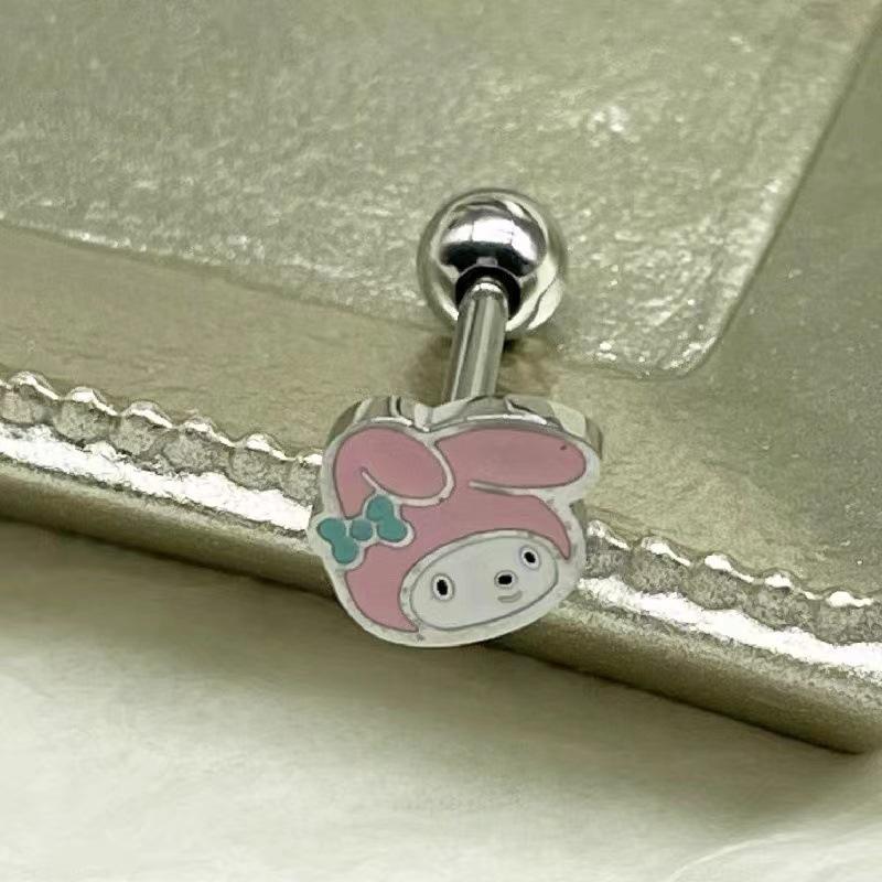 Korea imported Sanrio cute cartoon sweet cool hot girl Japanese and Korean stud earrings women s small earrings pudding dog Melody