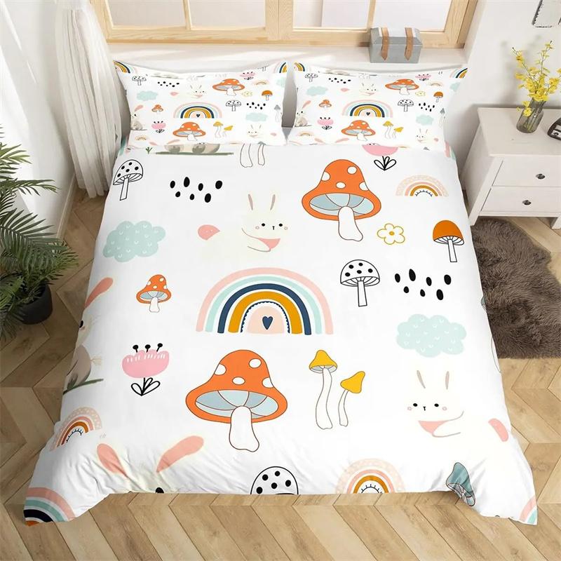 Animal Hedgehog Bedding Set Queen King Size Cute Animals Comforter Duvet Covers and Pillowcase for Adults Kids Quilt Cover