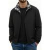 Men's Reversible Plaid Jacket with Stand Collar for Casual Wear