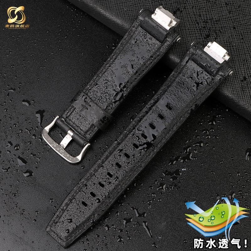 14mm Edelstahladapter Italienisches Echtes Leder Uhrenarmband Für Casio G-Shock GST-B400 Herren Rindsleder Uhrenarmband Nylon Armband