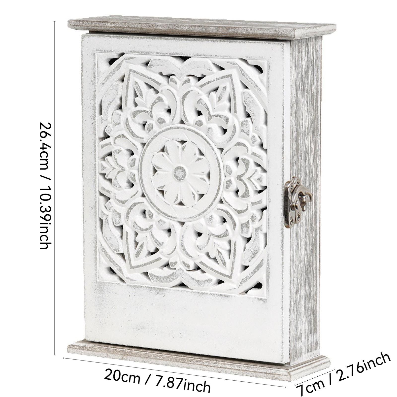 

Key Box Key Holder Versatile 6 Hooks Wall Mounted Organizer Wood Ornament for Warehouse Apartments Schools Homes Offices