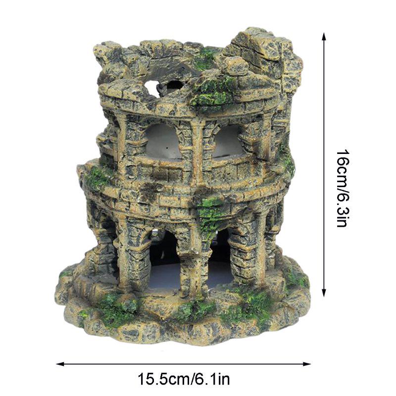 Buy Colosseum Aquarium Fish Tank Landscaping Decoration Vintage Home ...