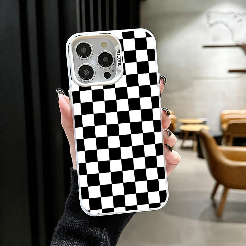 Retro Classic Chess Board Grid Shockproof Phone Case for iPhone 17 Air 16 16E 15 Pro Max 14 Plus 13 Mini 12 Back Cover Anti Fall