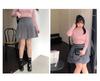 Autumn Preppy Style Plus Size High Waist Pleated Skirt for Women