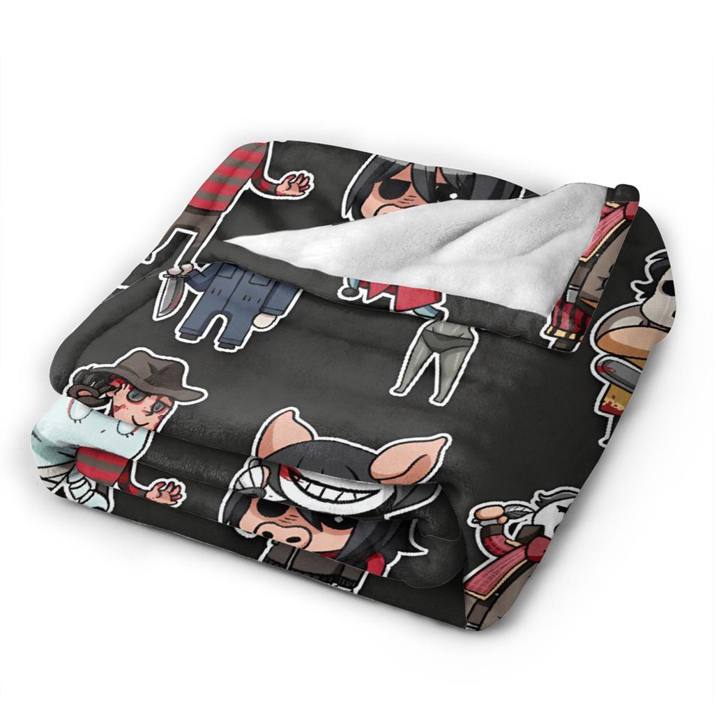 Dead by Daylight Charaktere Kuscheldecke Super Weich Kinder Flugzeug Reise Flanell für Sofa Sessel Mode Sofa Bettbezug