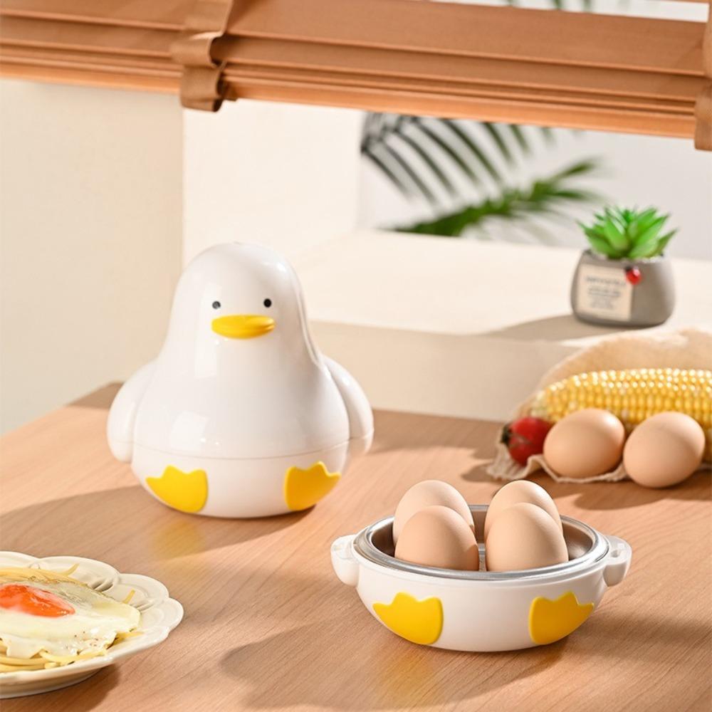 Cute Duckling Food Grade Steamer Plastic Steamer Box Durable Microwave Egg Steamer  Microwave