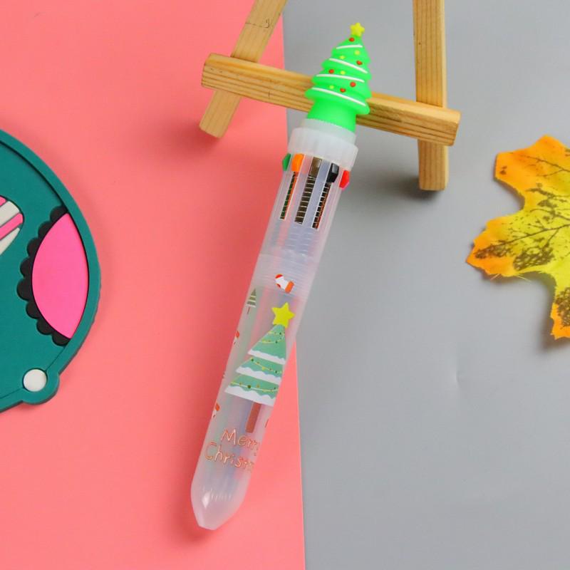 

Десятицветная шариковая ручка «Рождественский шар»: Милый праздничный подарок для студентов, идеально подходит для ведения дневника разноцветными чернилами. Bullet Tip 0.7mm